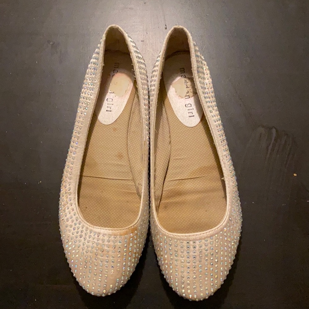 Madden Girl Crystal Rhinestone Ballerina Flats Size 8